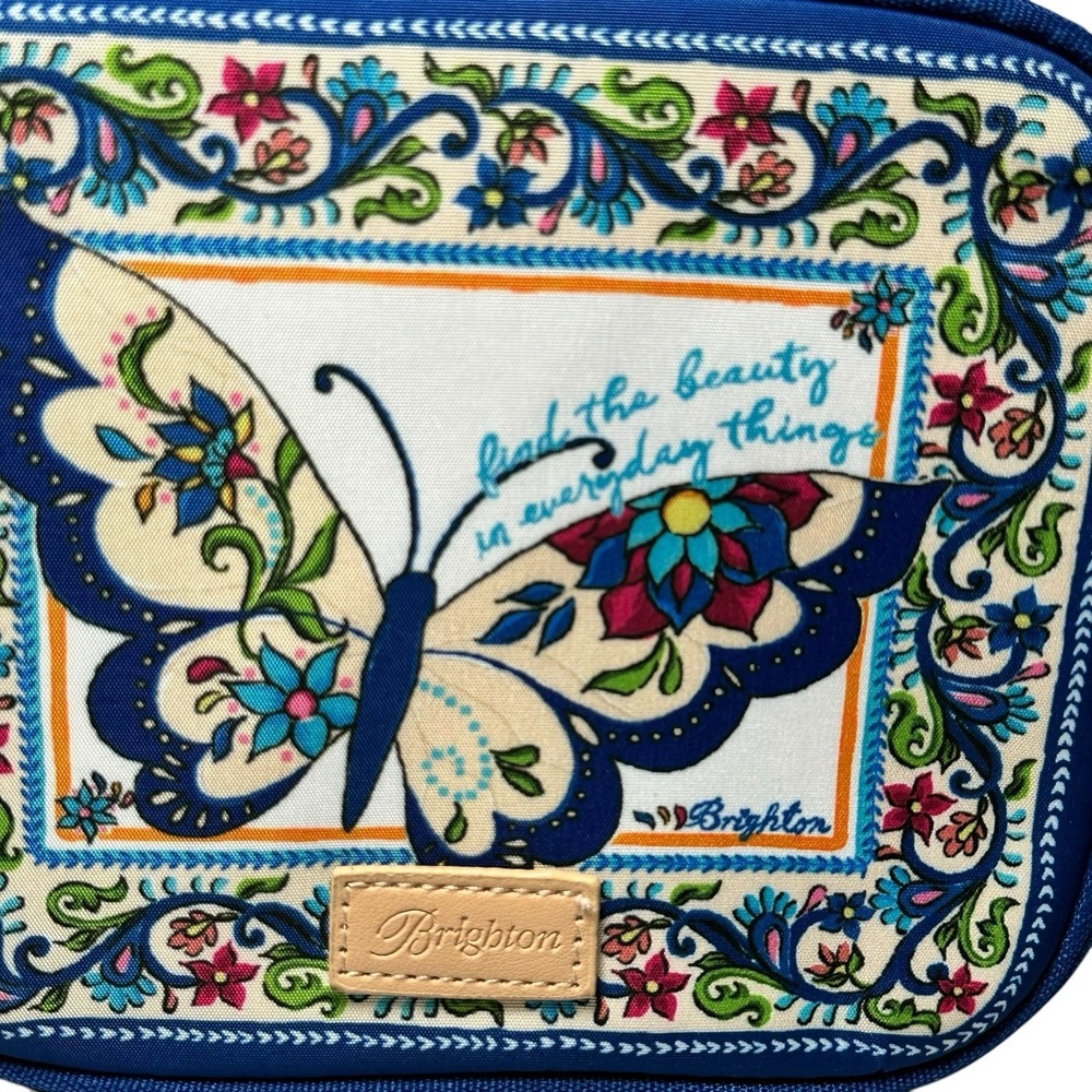 Brighton Butterfly Garden Travel Jewelry Case Floral Butterfly Zip NWT Organizer